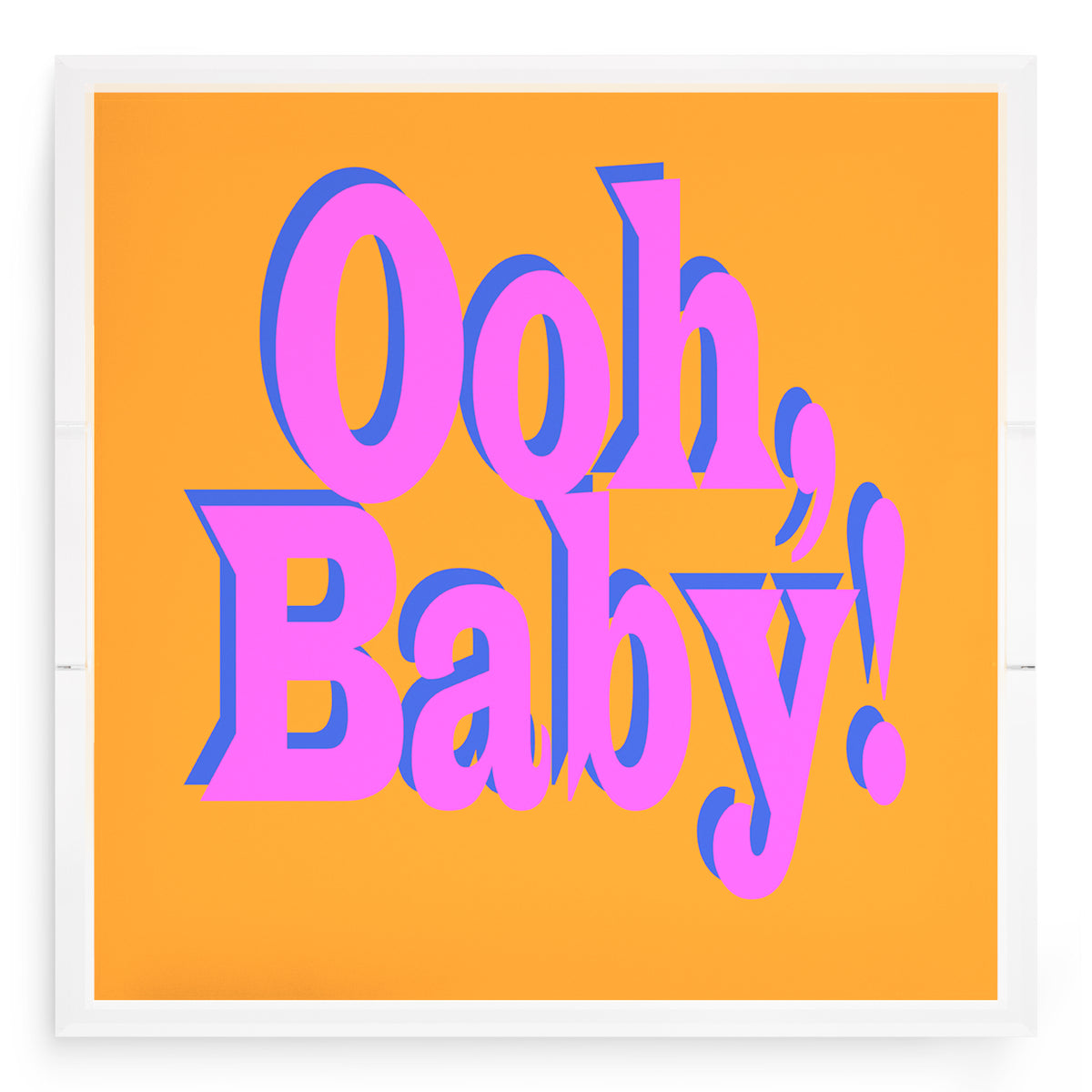 Ooh Baby Pink Blue Orange Acrylic Decorative Tray, 18 x 18 in. by Nicolette Mayer 