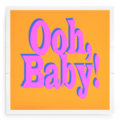Ooh Baby Pink Blue Orange Acrylic Decorative Tray, 18 x 18 in. by Nicolette Mayer 