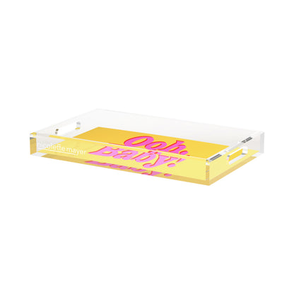 Ooh Baby Acrylic Rectangle Decorative Tray, by Nicolette Mayer 
