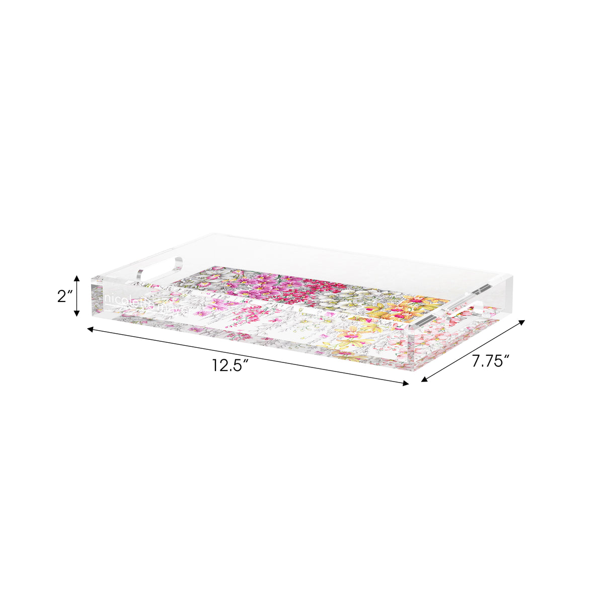 Orchid Garden Original Acrylic Decorative Tray, 12.5 x 7.75 in. by Nicolette Mayer 
