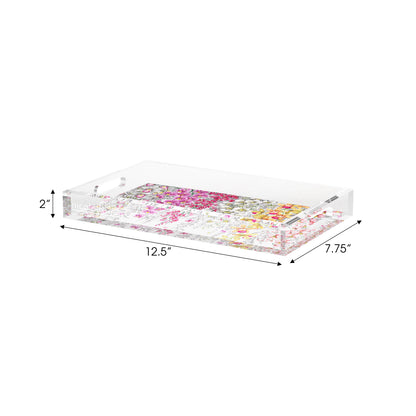 Orchid Garden Original Acrylic Decorative Tray, 12.5 x 7.75 in. by Nicolette Mayer 