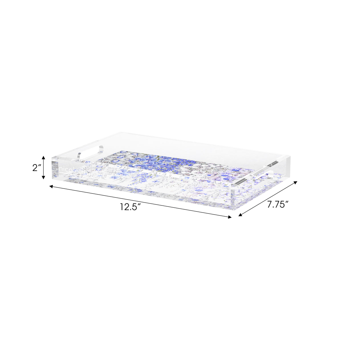 Orchid Garden Wisteria Lilac Acrylic Decorative Tray, 12.5 x 7.75 in. by Nicolette Mayer 