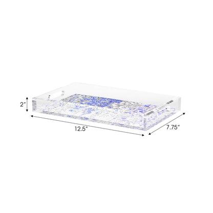 Orchid Garden Wisteria Lilac Acrylic Decorative Tray, 12.5 x 7.75 in. by Nicolette Mayer 