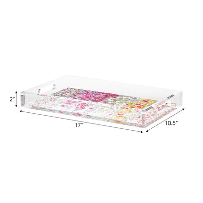 Orchid Garden Original Acrylic Decorative Tray, 17 x 10.5 in. by Nicolette Mayer 