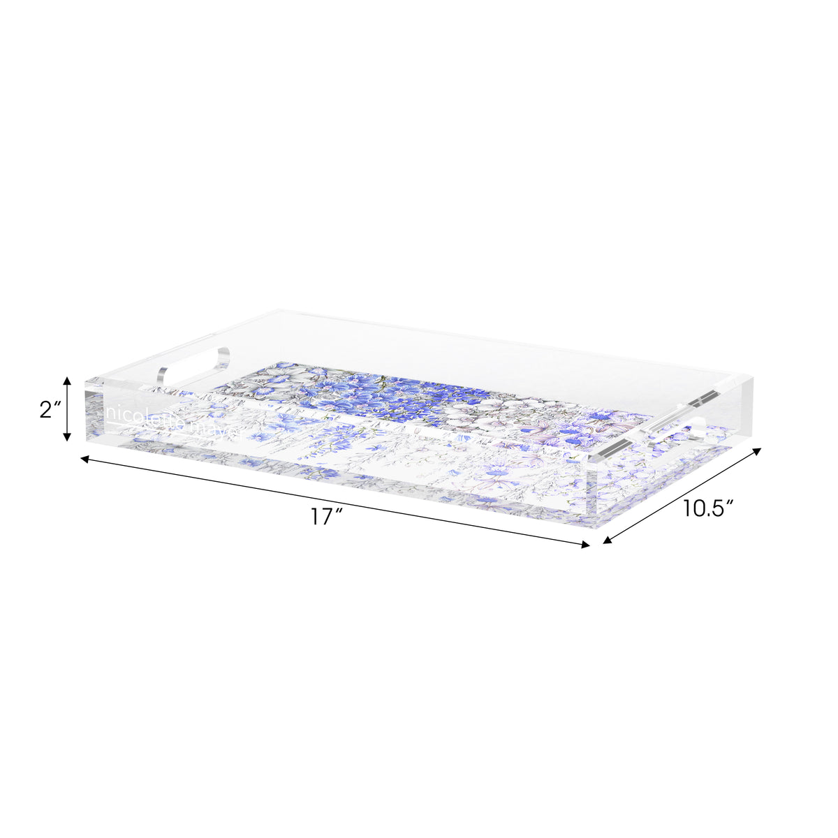 Orchid Garden Wisteria Lilac Acrylic Decorative Tray, 17 x 10.5 in. by Nicolette Mayer 