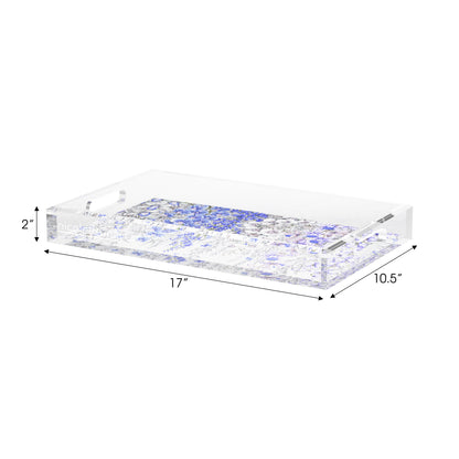 Orchid Garden Wisteria Lilac Acrylic Decorative Tray, 17 x 10.5 in. by Nicolette Mayer 