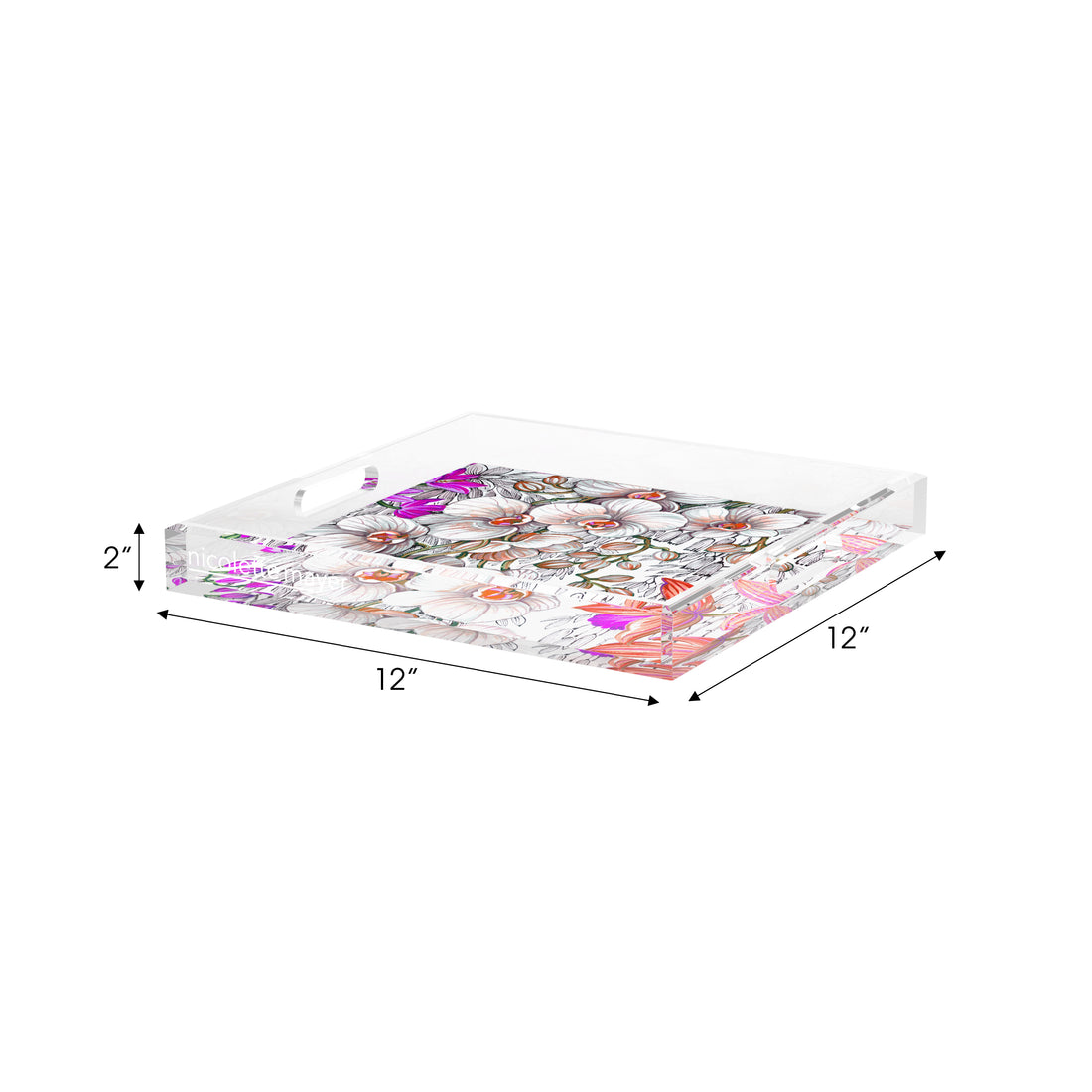 Orchid Phalaenopsis Blush Acrylic Decorative Tray, 12 x 12 in. by Nicolette Mayer 