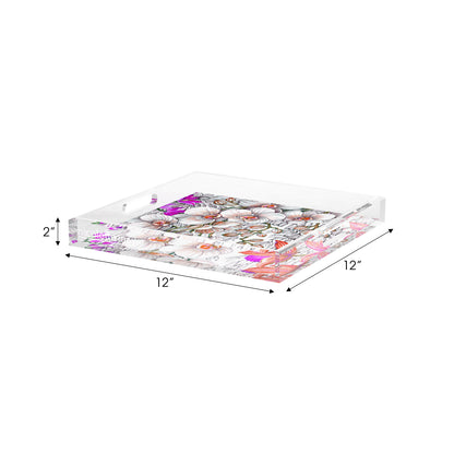 Orchid Phalaenopsis Blush Acrylic Decorative Tray, 12 x 12 in. by Nicolette Mayer 