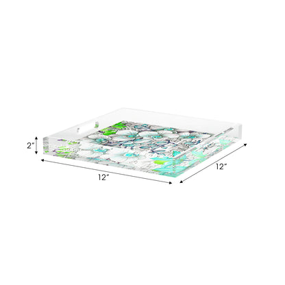 Orchid Phalaenopsis Robins Egg Acrylic Decorative Tray, 12 x 12 in. by Nicolette Mayer 