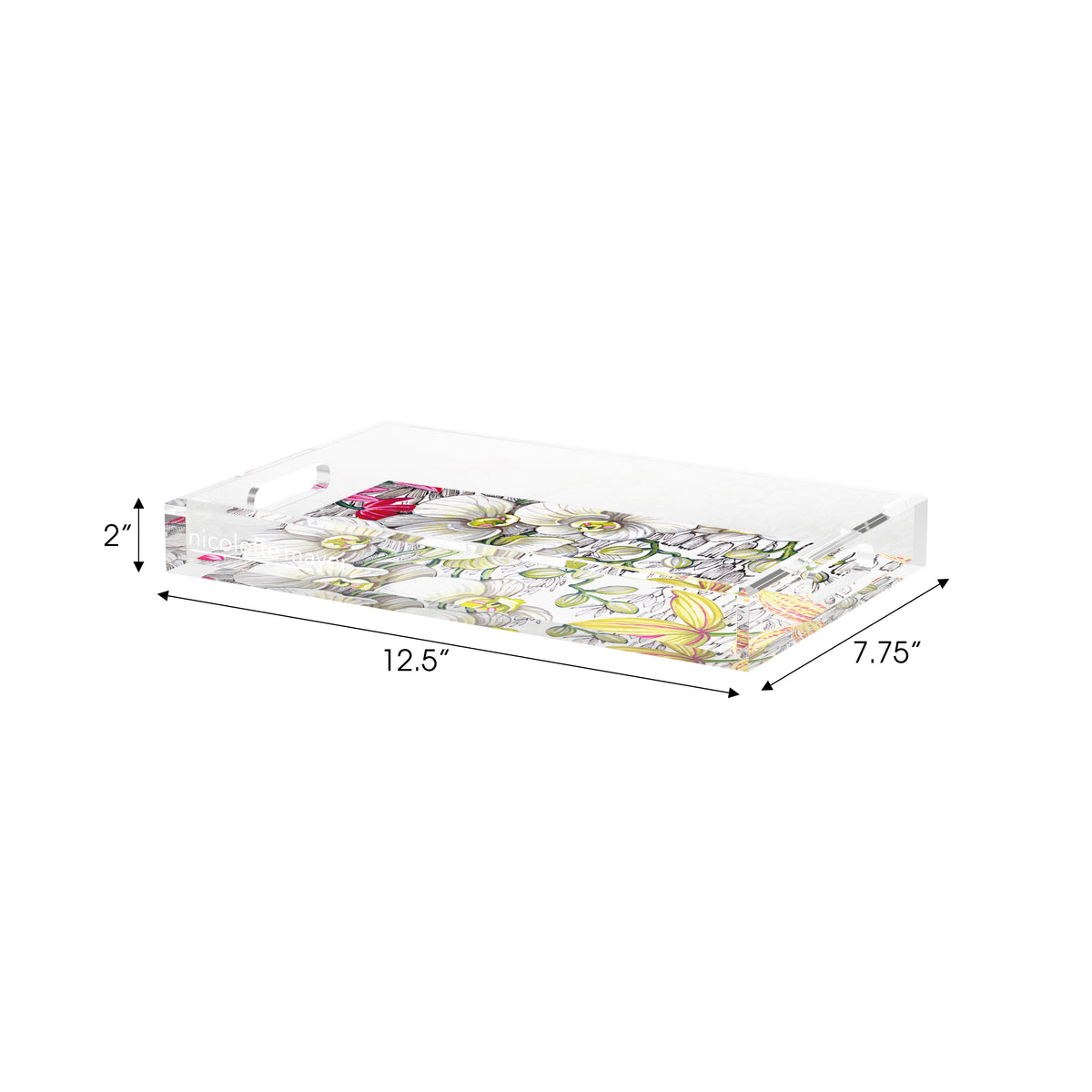 Orchid Phalaenopsis White Acrylic Decorative Tray, 12.5 x 7.75 in. by Nicolette Mayer 