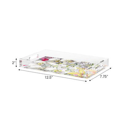 Orchid Phalaenopsis White Acrylic Decorative Tray, 12.5 x 7.75 in. by Nicolette Mayer 