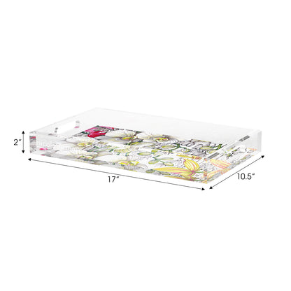 Orchid Phalaenopsis White Acrylic Decorative Tray, 17 x 10.5 in. by Nicolette Mayer 