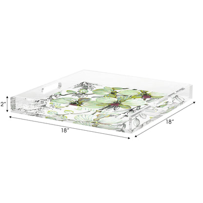 Orchid Vanda Barrett Acrylic Decorative Tray, 18 x 18 in. by Nicolette Mayer 
