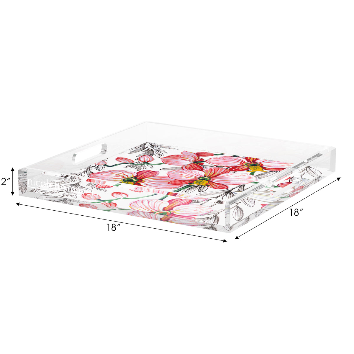Orchid Vanda Majik Acrylic Decorative Tray, 18 x 18 in. by Nicolette Mayer 