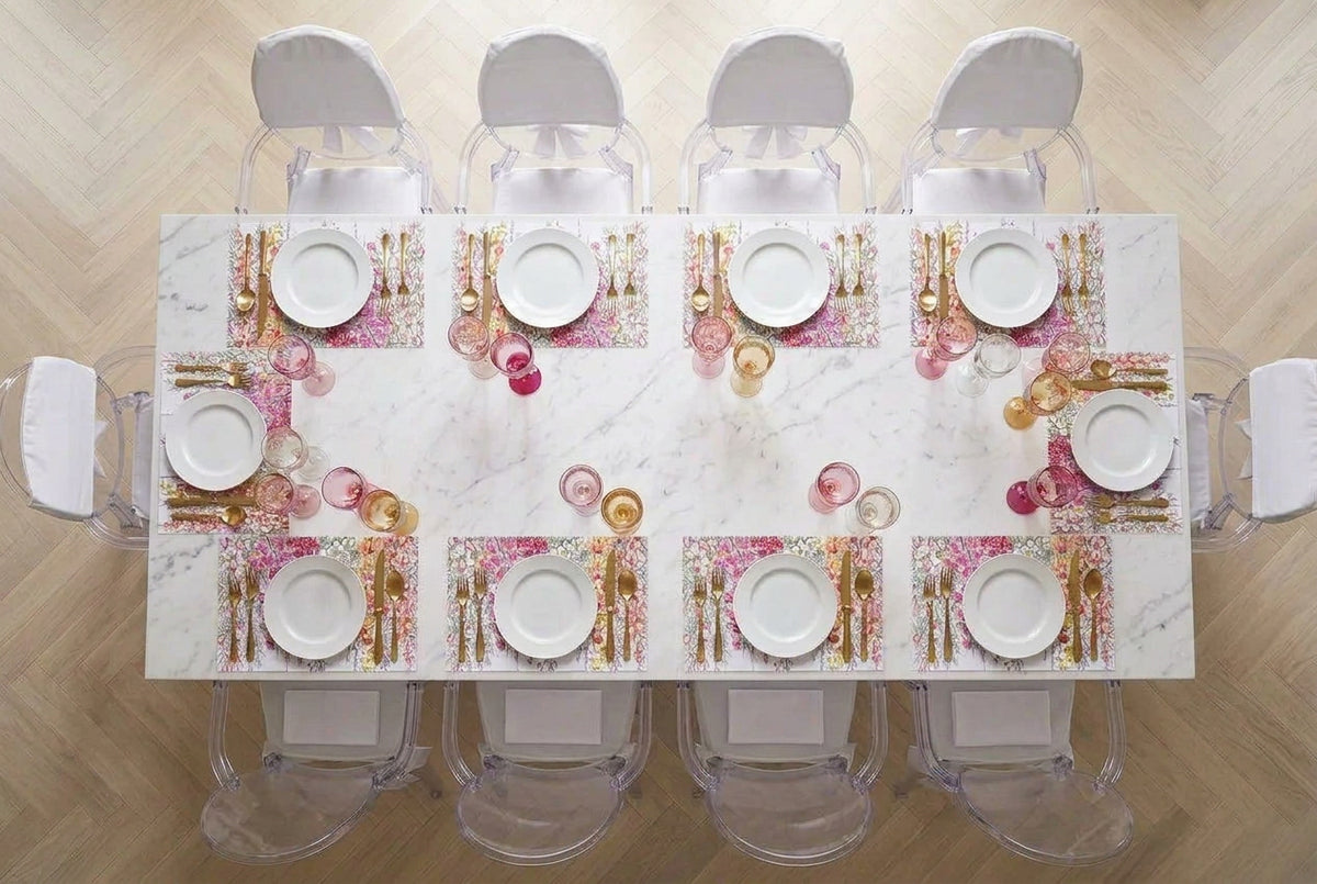 Set de table en papier original Orchid Garden, lot de 24
