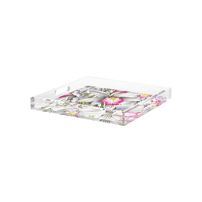 Orchid Cymbidium Pink Acrylic Decorative Tray, 12 x 12 in. by Nicolette Mayer 