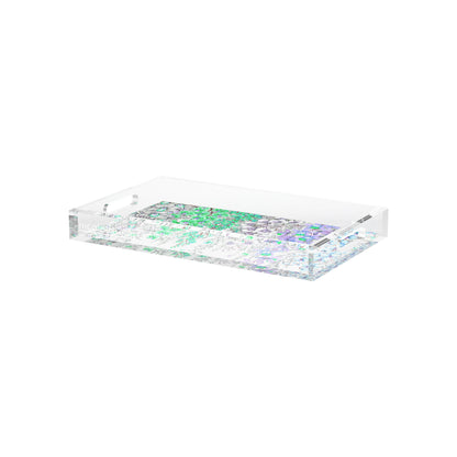 Orchid Garden Lilac Green Blue Acrylic Decorative Tray, 12.5 x 7.75 in. by Nicolette Mayer 