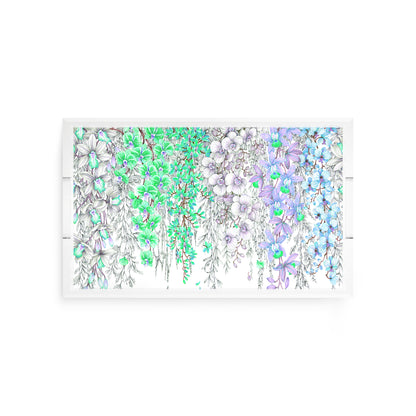 Orchid Garden Lilac Green Blue Acrylic Decorative Tray, 12.5 x 7.75 in. by Nicolette Mayer 