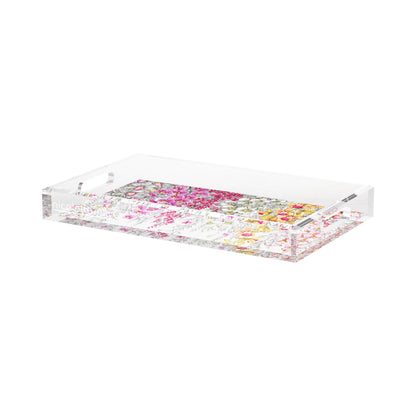 Orchid Garden Original Acrylic Decorative Tray, 17 x 10.5 in. by Nicolette Mayer 