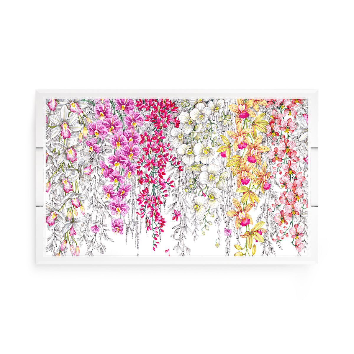 Orchid Garden Original Acrylic Decorative Tray, 17 x 10.5 in. by Nicolette Mayer 