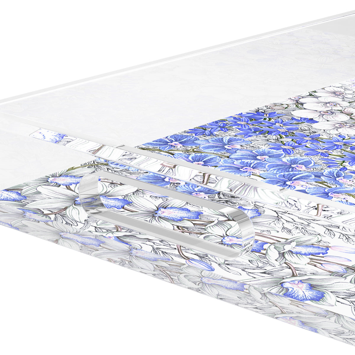 Orchid Garden Wisteria Lilac Acrylic Decorative Tray, 17 x 10.5 in. by Nicolette Mayer 