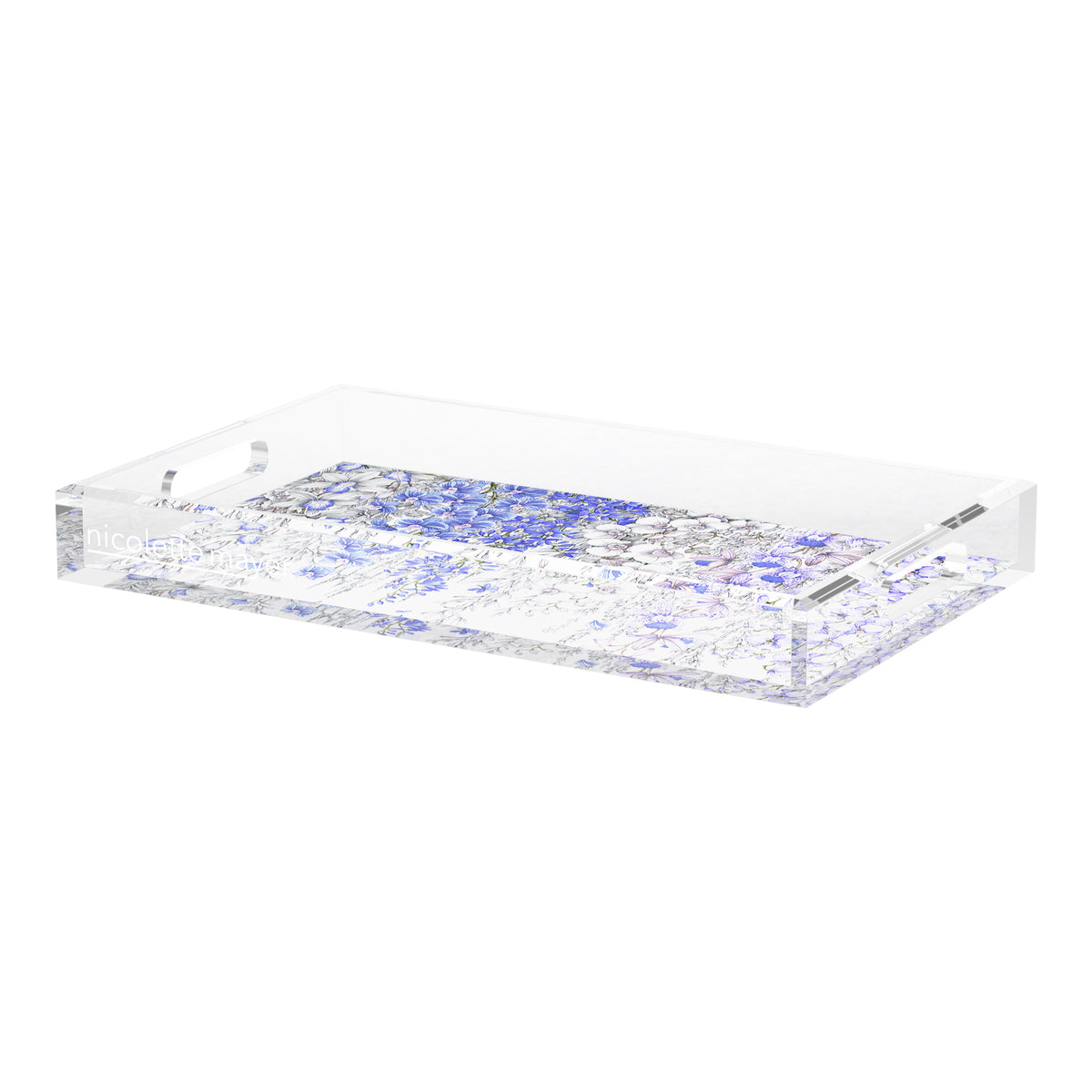 Orchid Garden Wisteria Lilac Acrylic Decorative Tray, 22.5 x 14.5 in. by Nicolette Mayer 