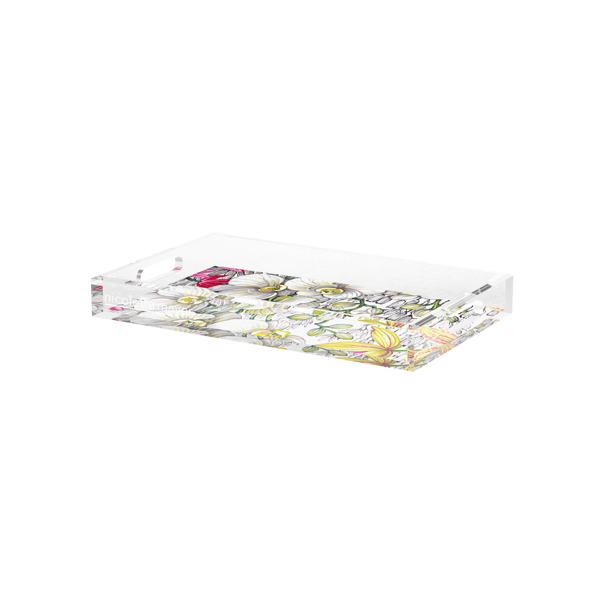 Orchid Phalaenopsis White Acrylic Decorative Tray, 12.5 x 7.75 in. by Nicolette Mayer 