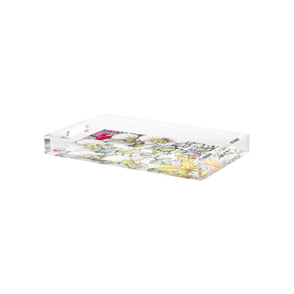 Orchid Phalaenopsis White Acrylic Decorative Tray, 12.5 x 7.75 in. by Nicolette Mayer 