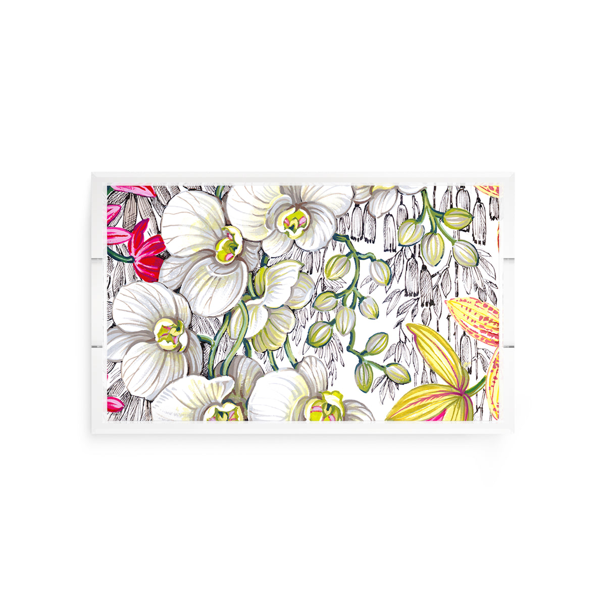 Orchid Phalaenopsis White Acrylic Decorative Tray, 12.5 x 7.75 in. by Nicolette Mayer 