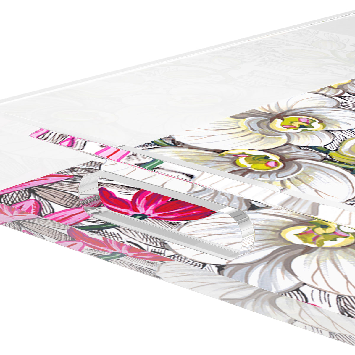 Orchid Phalaenopsis White Acrylic Decorative Tray, 17 x 10.5 in. by Nicolette Mayer 