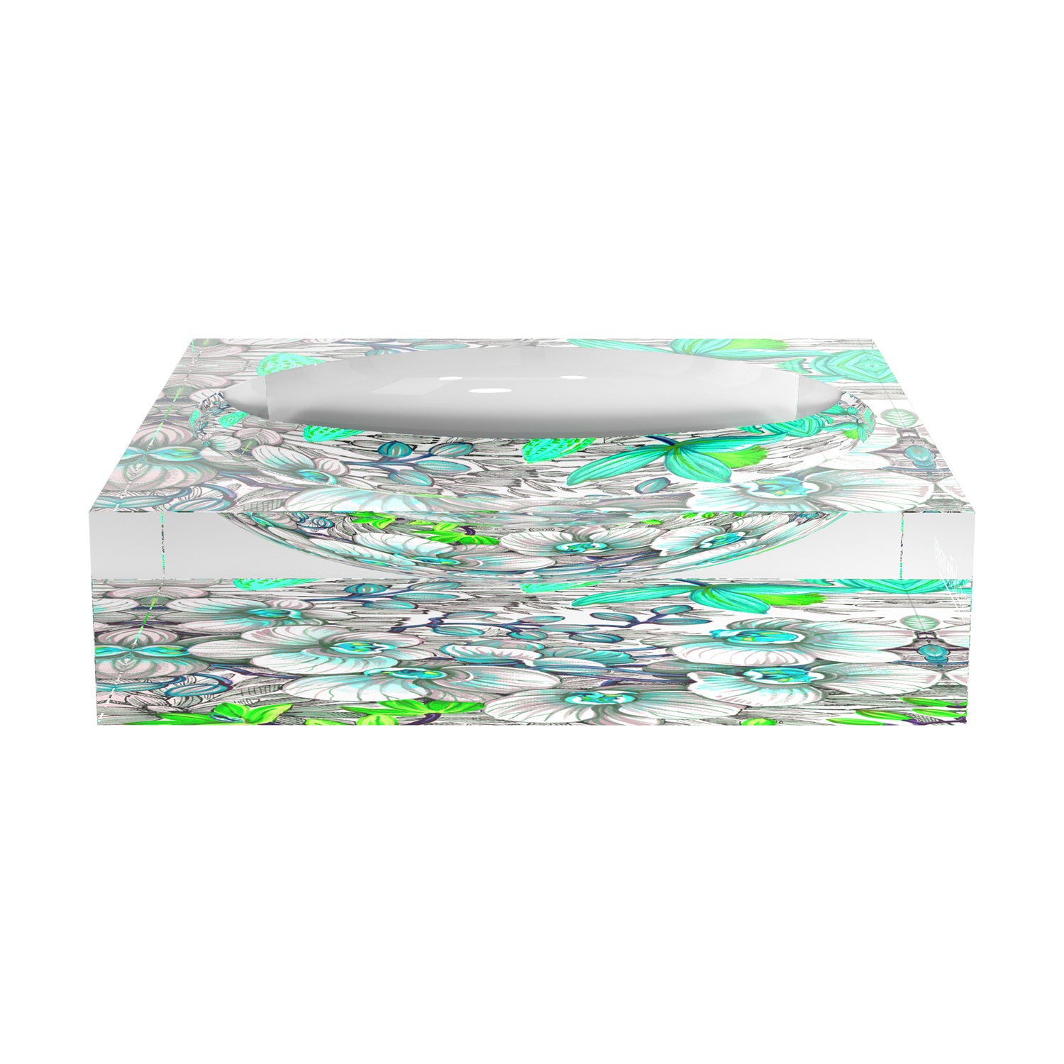 Orchid Phalaenopsis Robins Egg Acrylic Candy Catchall Dish - nicolettemayer.com