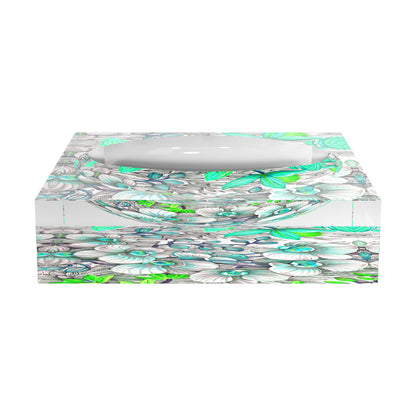 Orchid Phalaenopsis Robins Egg Acrylic Candy Catchall Dish - nicolettemayer.com