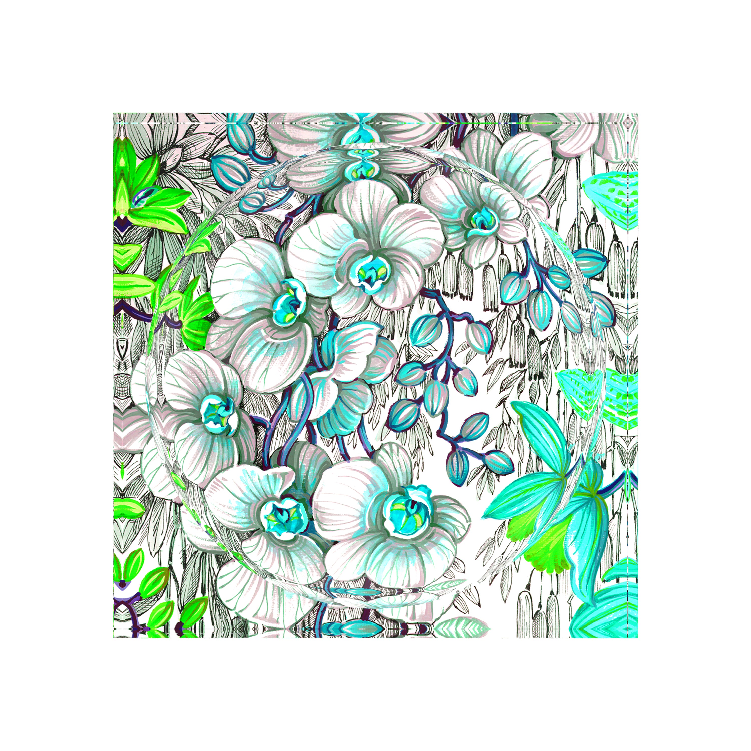 Orchid Phalaenopsis Robins Egg Acrylic Candy Catchall Dish - nicolettemayer.com