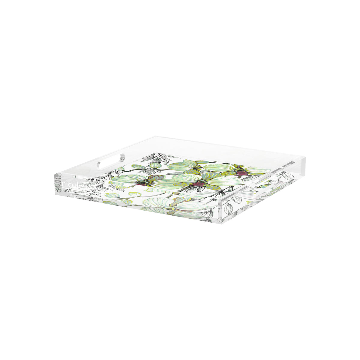 Orchid Vanda Barrett Acrylic Decorative Tray, 12 x 12 in. by Nicolette Mayer 