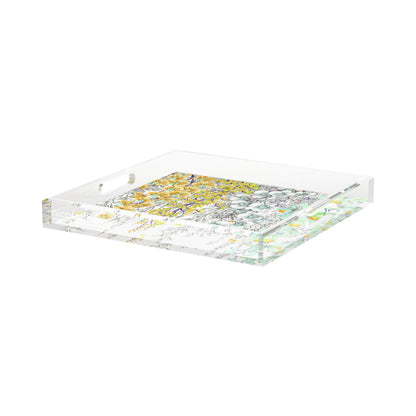Orchid Garden Pink Green Acrylic Decorative Tray, by Nicolette Mayer 