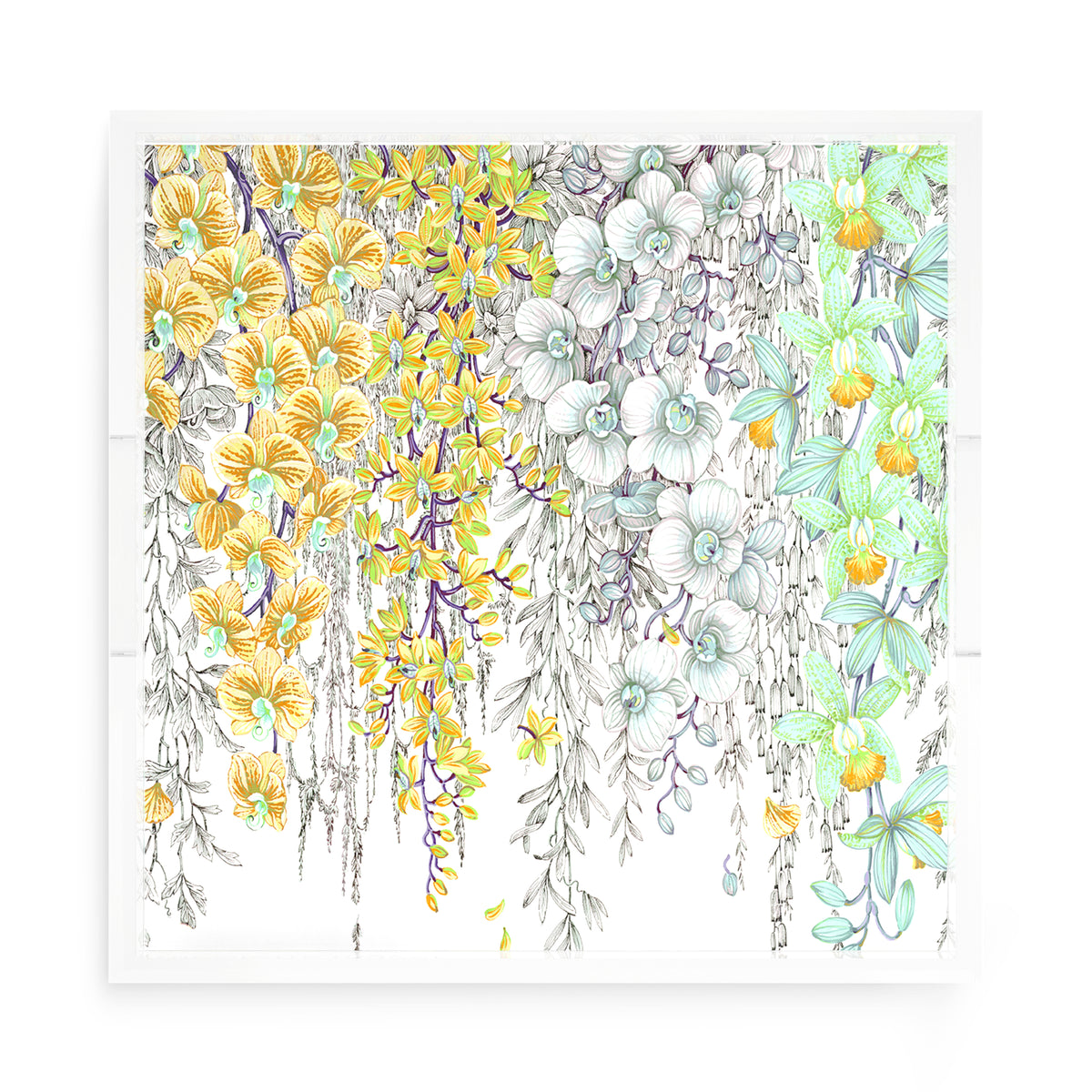 Orchid Garden Pink Green Acrylic Decorative Tray, by Nicolette Mayer 
