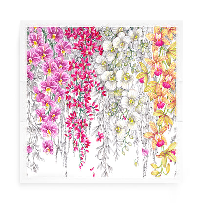 Orchid Garden Pink Green Acrylic Decorative Tray, by Nicolette Mayer 