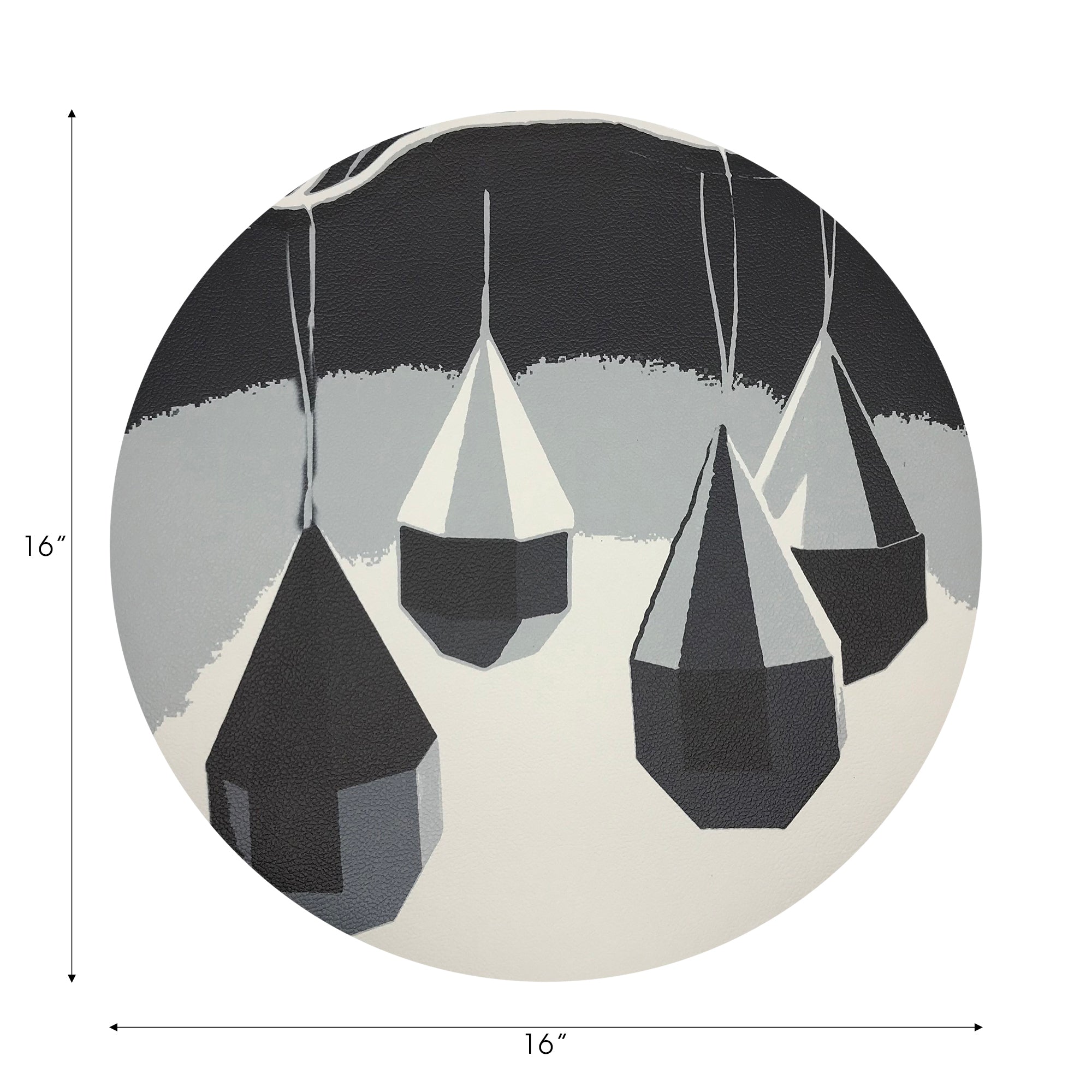 ORNEMENTS SET DE TABLE 16 GALETS RONDS NOIR ET BLANC, LOT DE 4