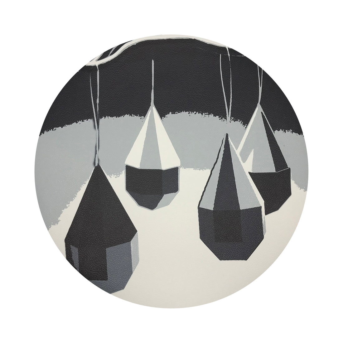 ORNAMENTS BLACK AND WHITE 16&quot; ROUND PEBBLE PLACEMAT, SET OF 4 - nicolettemayer.com