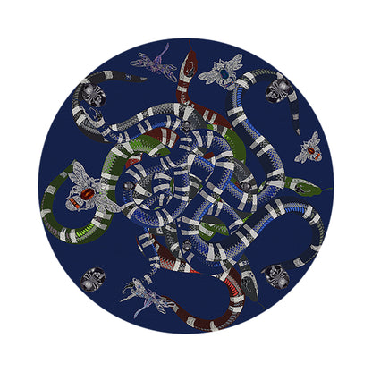 Ouroboros Blue 16&quot; Round Pebble Placemats, Set of 4 - nicolettemayer.com

