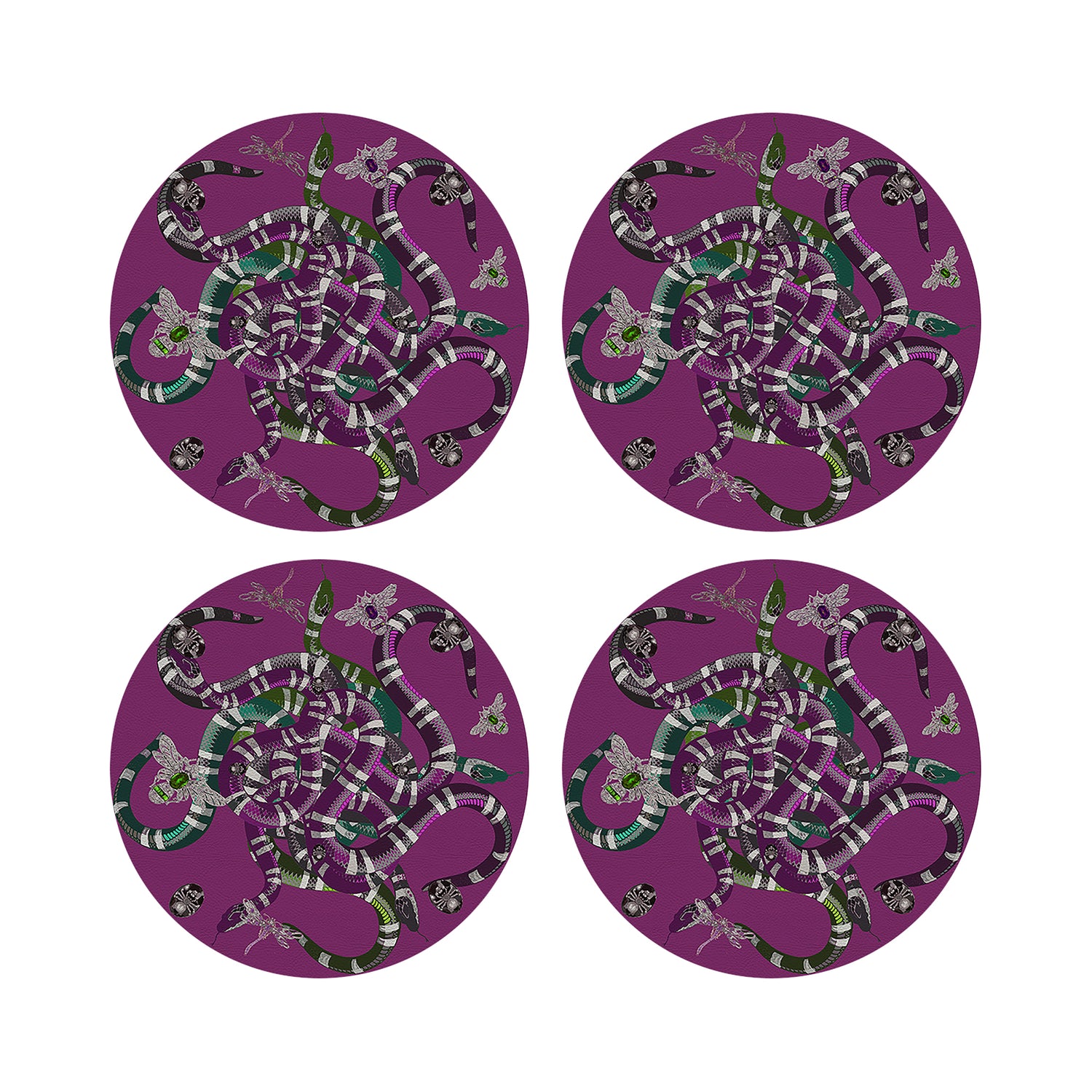 Ouroboros Purple 16&quot; Round Pebble Placemats, Set of 4 - nicolettemayer.com

