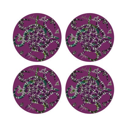 Ouroboros Purple 16&quot; Round Pebble Placemats, Set of 4 - nicolettemayer.com
