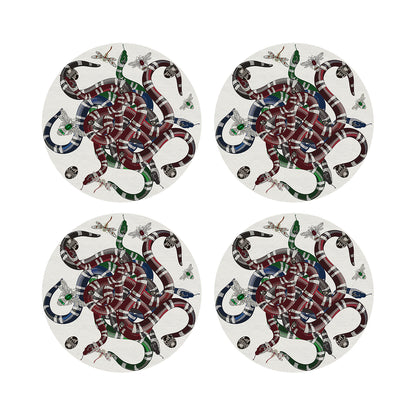 Ouroboros White 16&quot; Round Pebble Placemat Set of 4 - nicolettemayer.com
