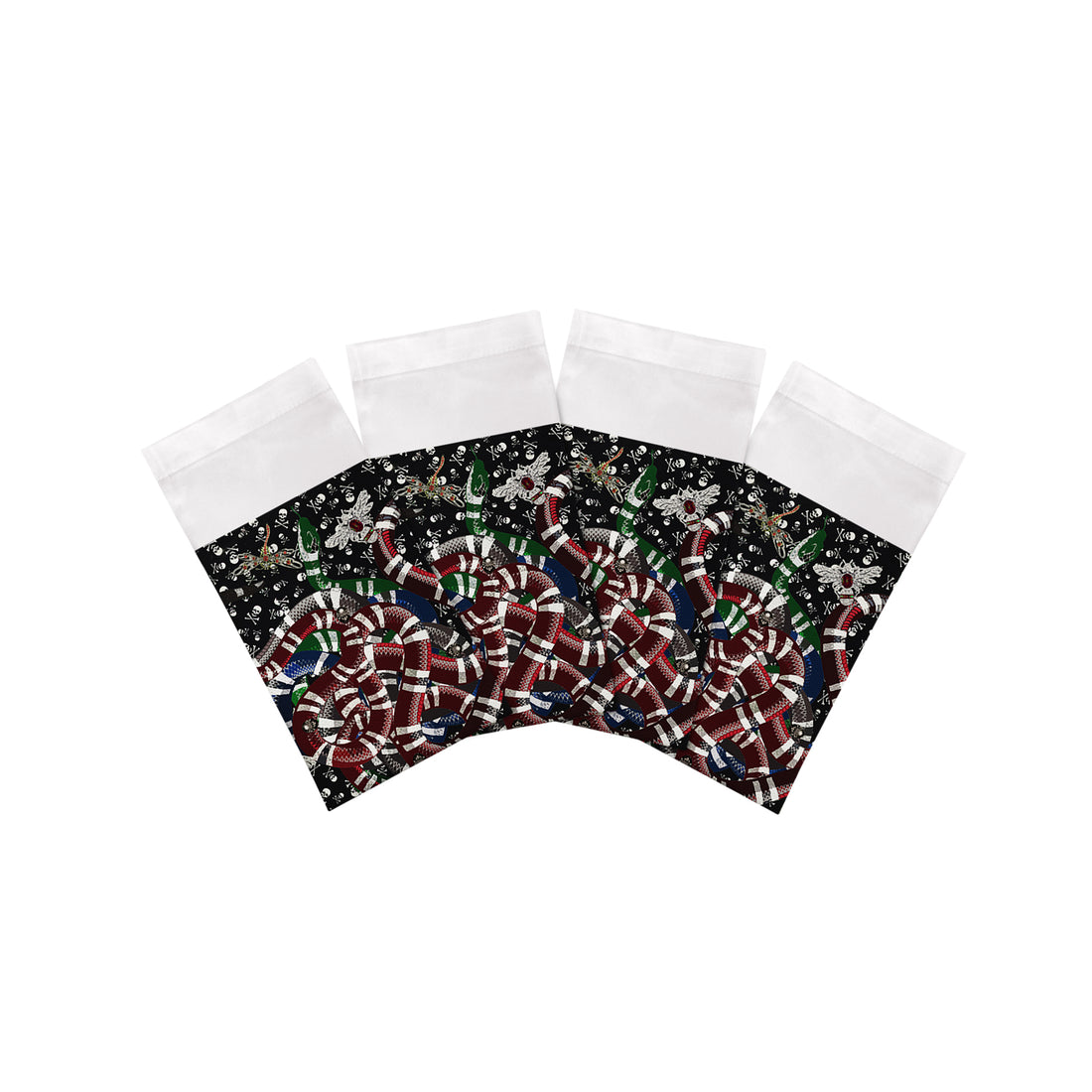 Ouroboros Skulls Black Cotton Sateen Dinner Napkins - nicolettemayer.com