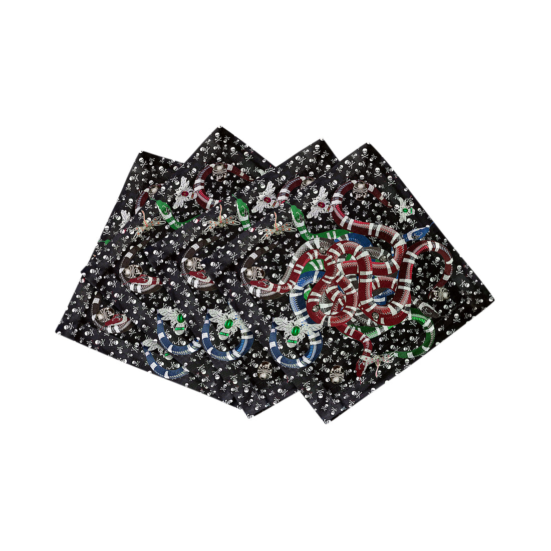 Ouroboros Skulls Cotton Sateen Cocktail Napkins