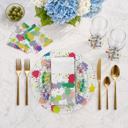 Paint Splatter Cotton Sateen Cocktail Napkins - nicolettemayer.com
