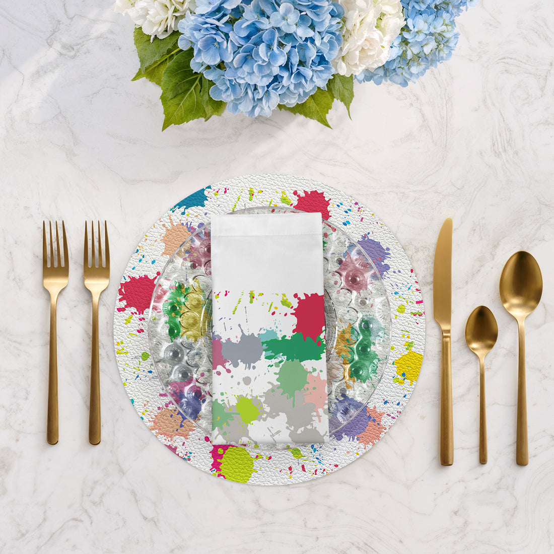 Paint Splatter Cotton Sateen Dinner Napkins - nicolettemayer.com