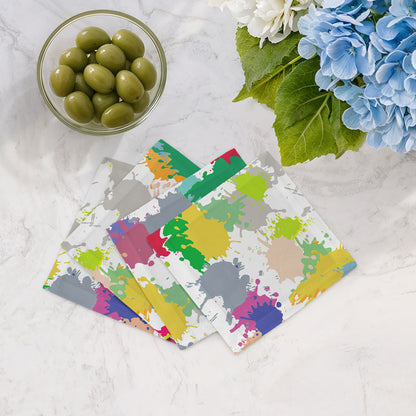 Paint Splatter Cotton Sateen Cocktail Napkins - nicolettemayer.com