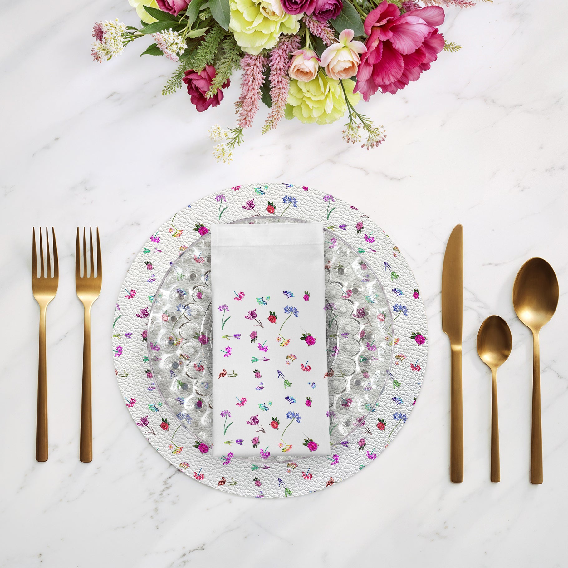 Pistils Tossed Cotton Sateen Dinner Napkins - nicolettemayer.com