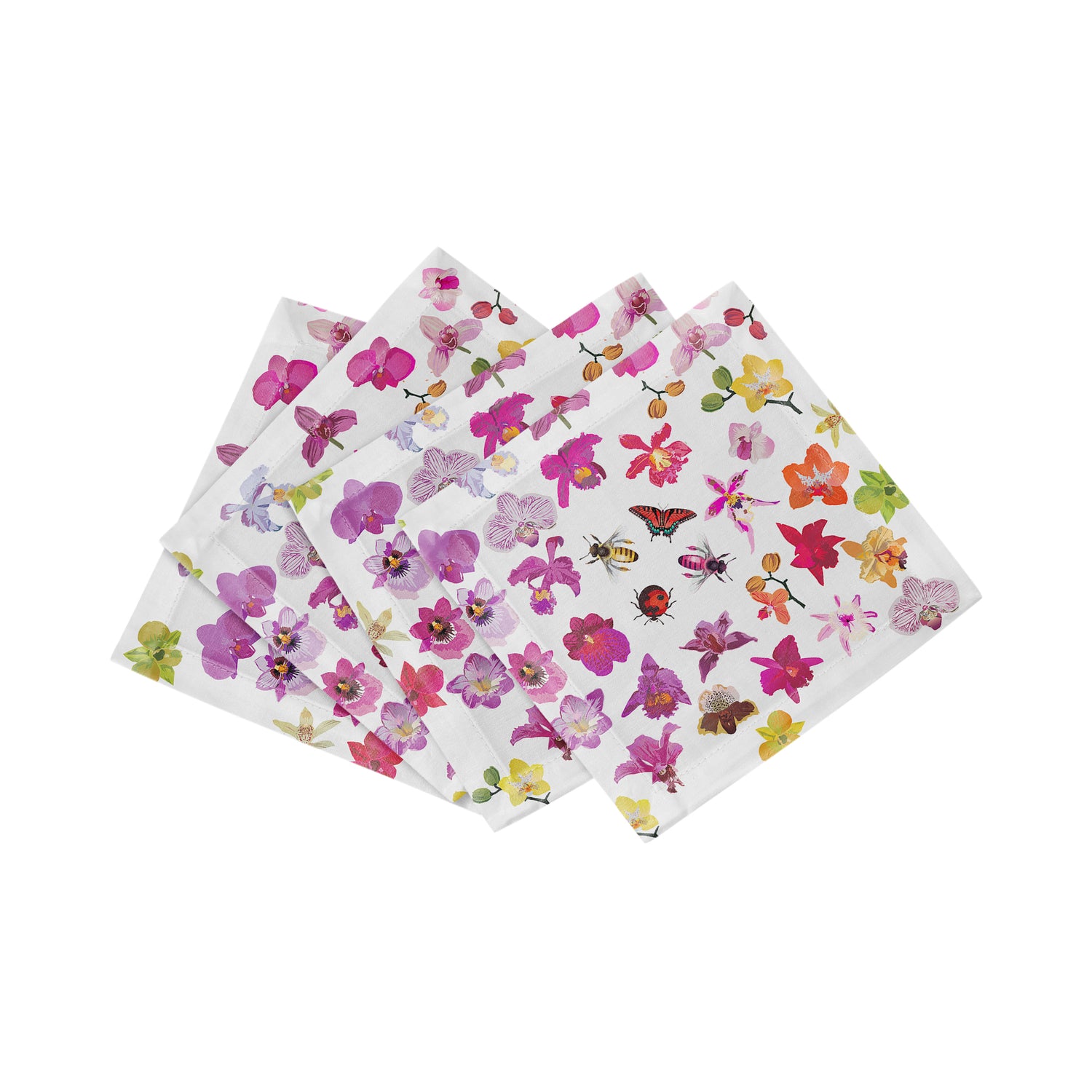 Precise Orchid Cotton Sateen Cocktail Napkins